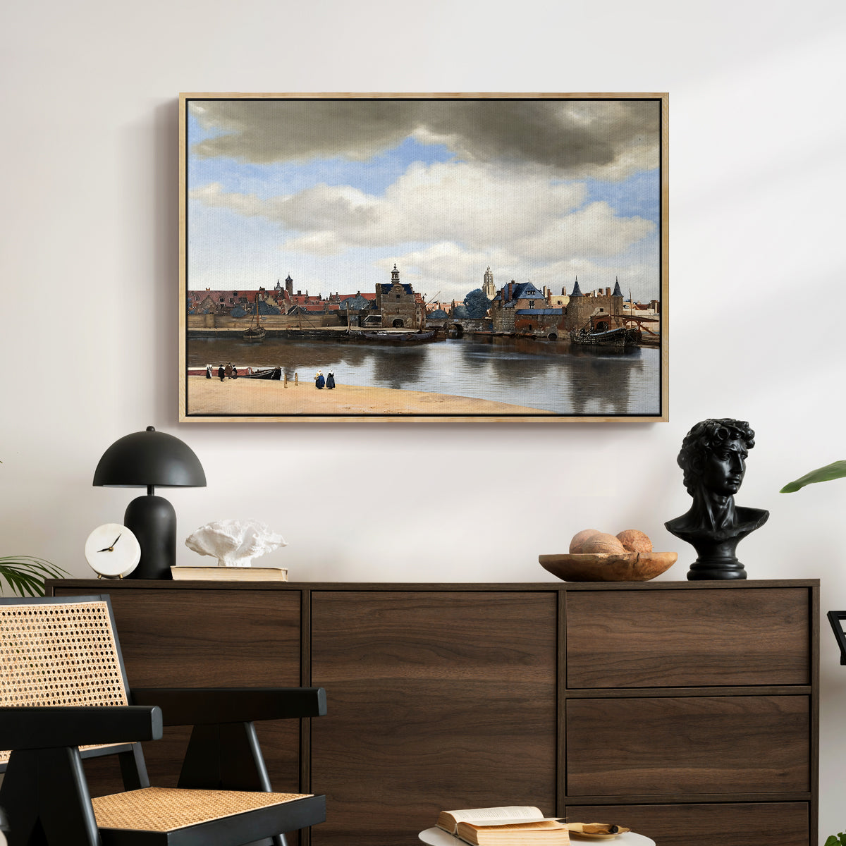 View of Delft, c. 1660-1661 - Floater Framed Canvas Print
