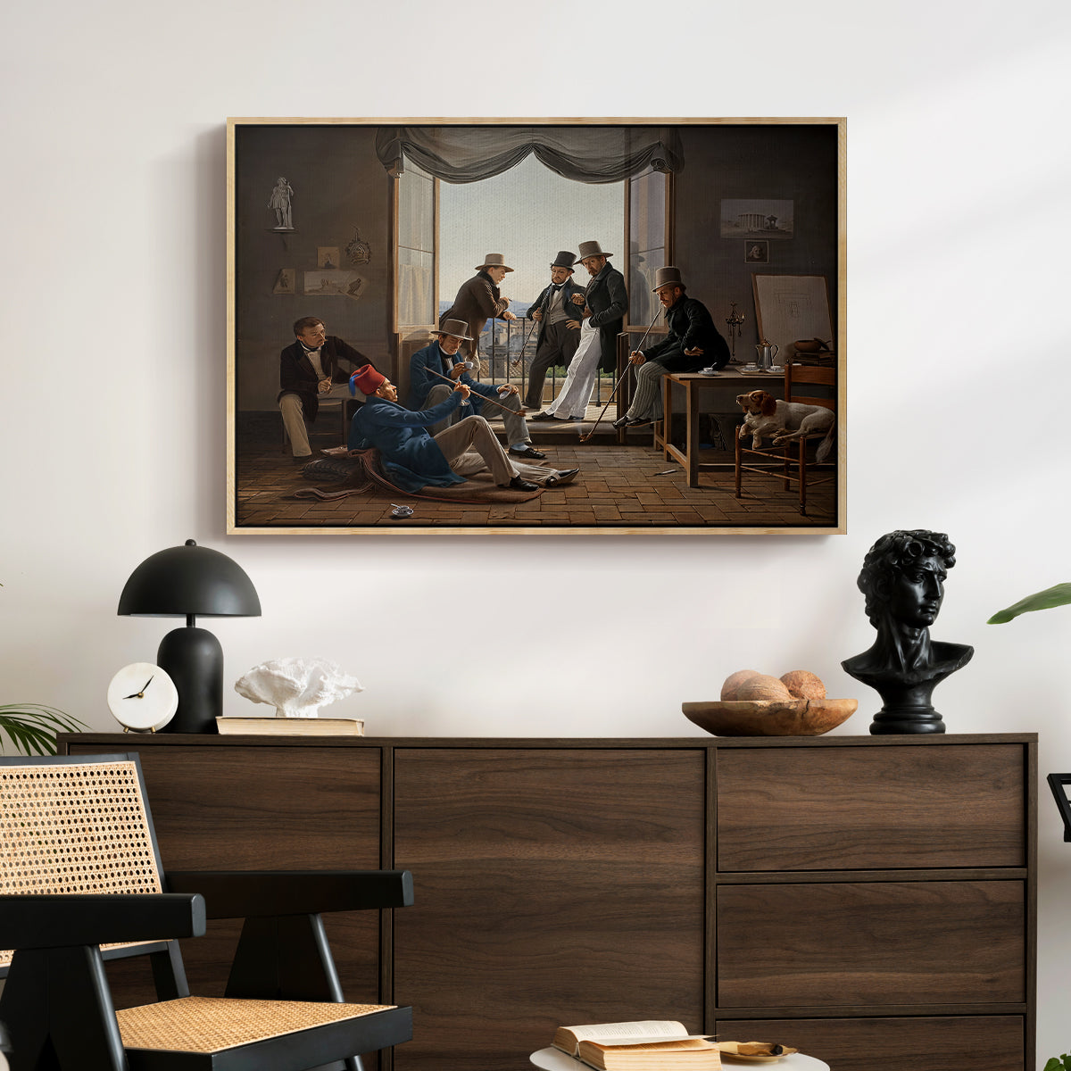 A Group of Danish Artists in Rome, 1837 - Floater Framed Canvas Print