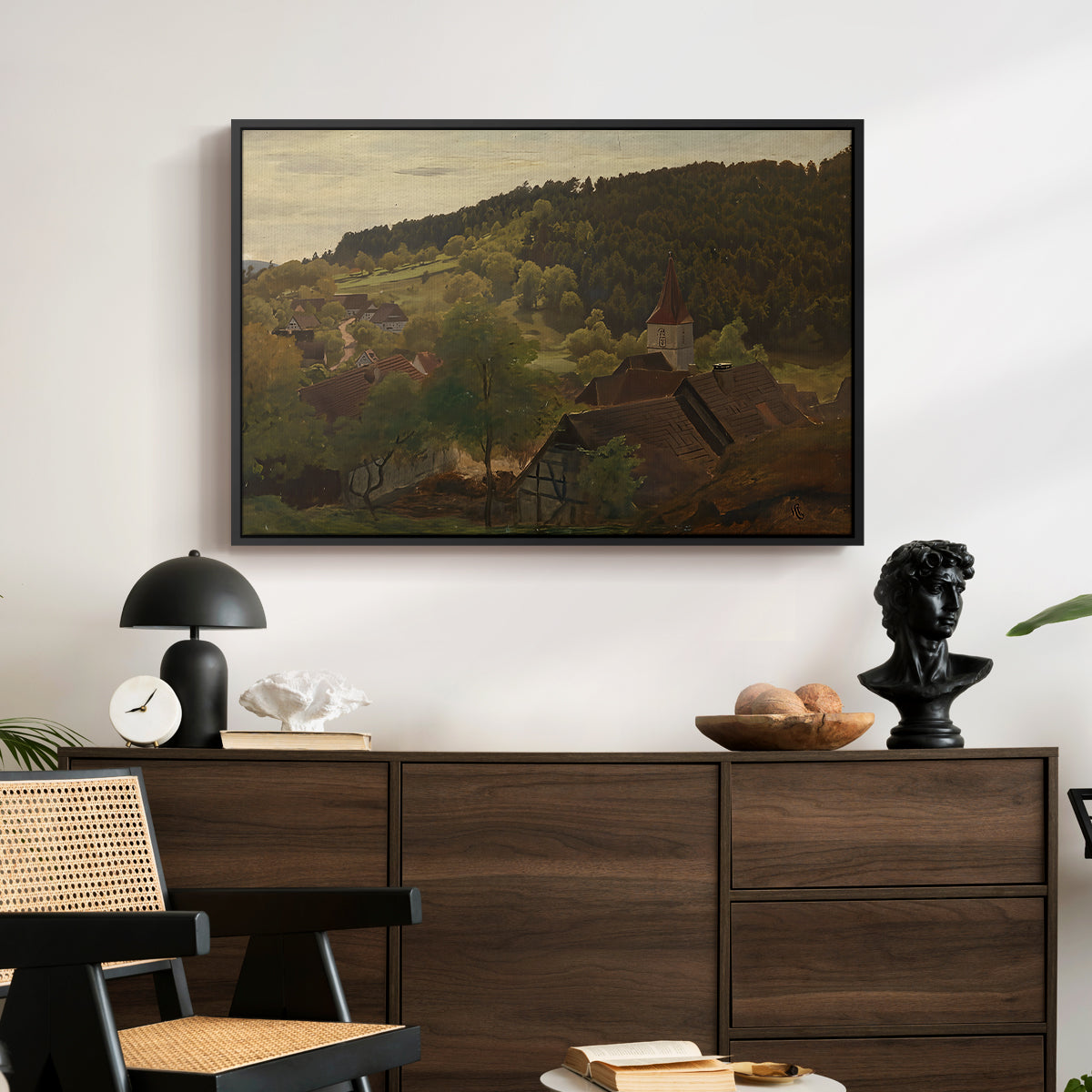 Landscape from Ebersteinburg in Baden, 1876 - Floater Framed Canvas Print