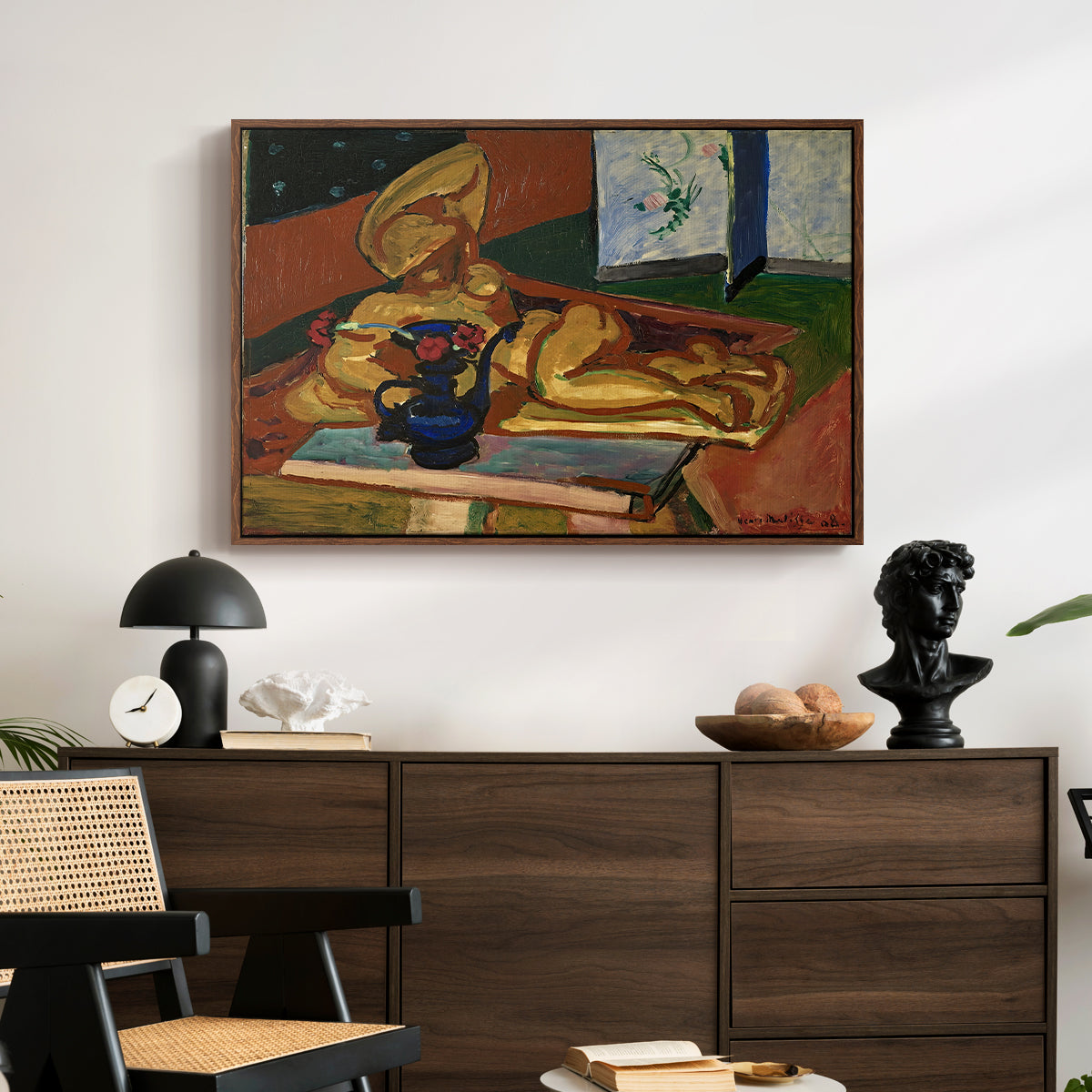 Sculpture and Persian Vase (The Bronze Figure), 1908 - Floater Framed Canvas Print