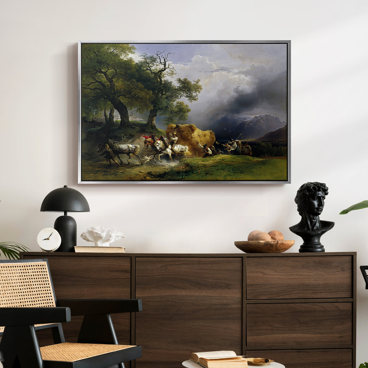 The Harvest Wagon (Der Heuwagen), c. 1850 - Floater Framed Canvas Print