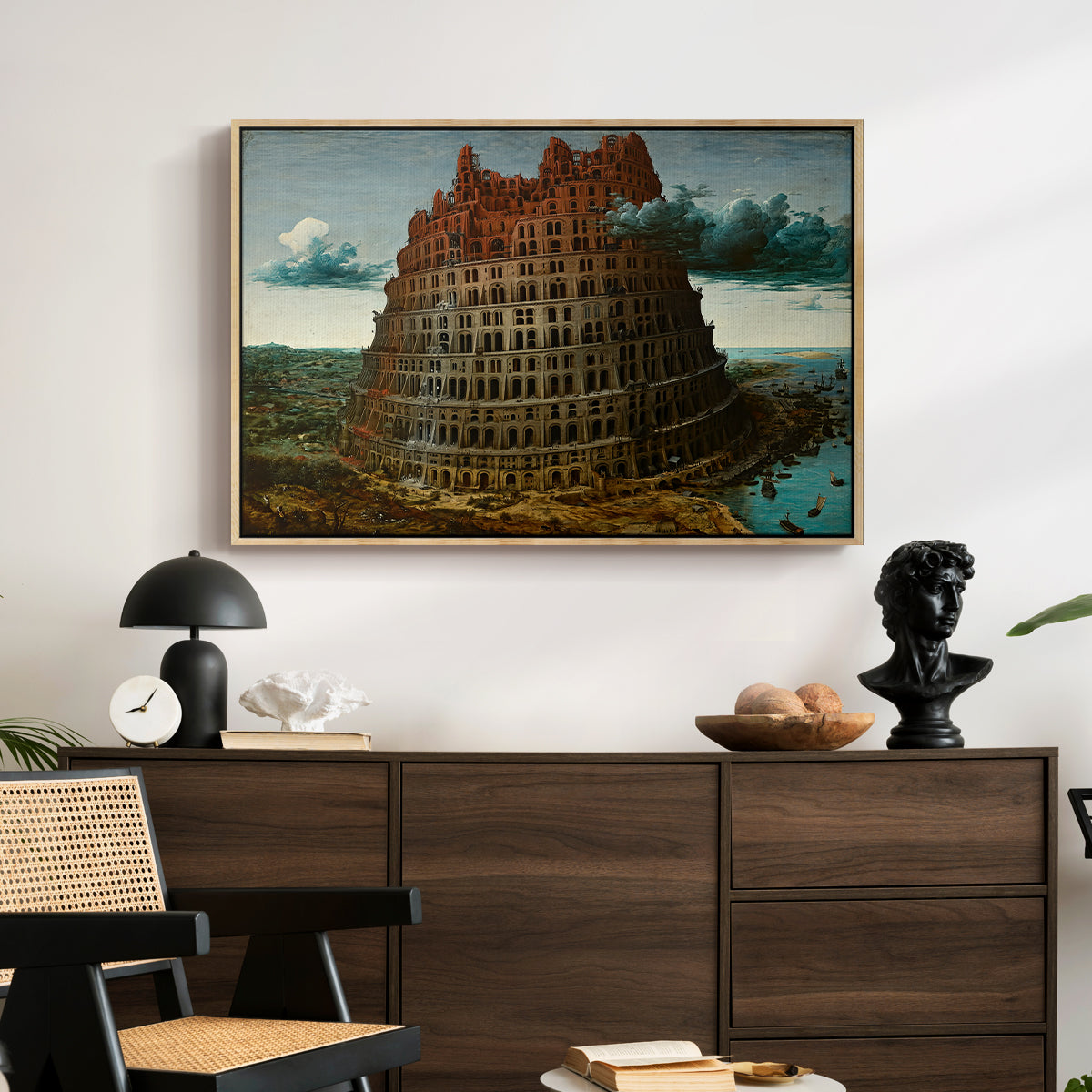 The Tower of Babel, c. 1568 - Floater Framed Canvas Print