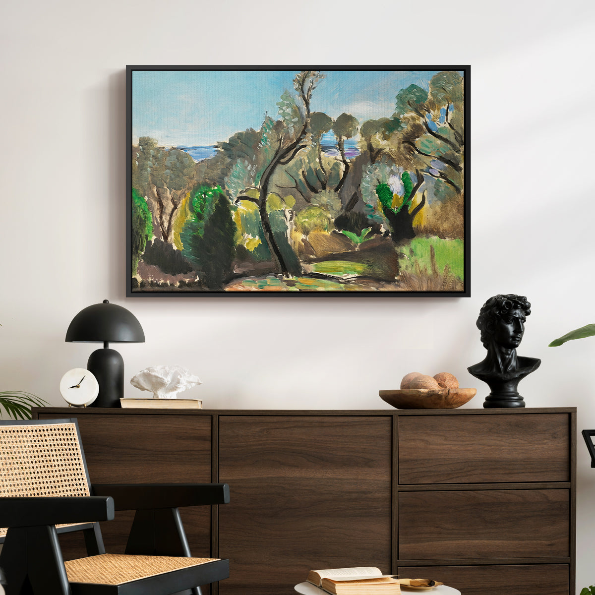 Landscape near Nice, c. 1918 - Floater Framed Canvas Print