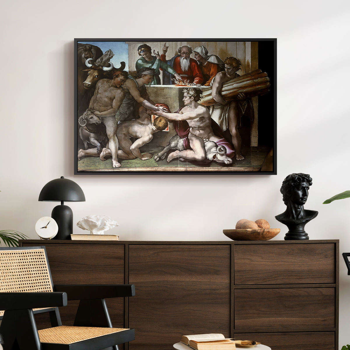 The Sacrifice of Noah (Sistine Chapel), 1509 - Floater Framed Canvas Print