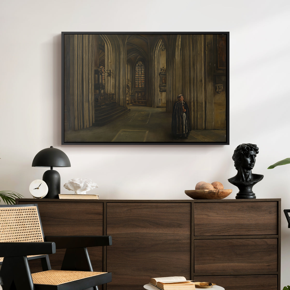Interior of a Church, 1871 - Floater Framed Canvas Print