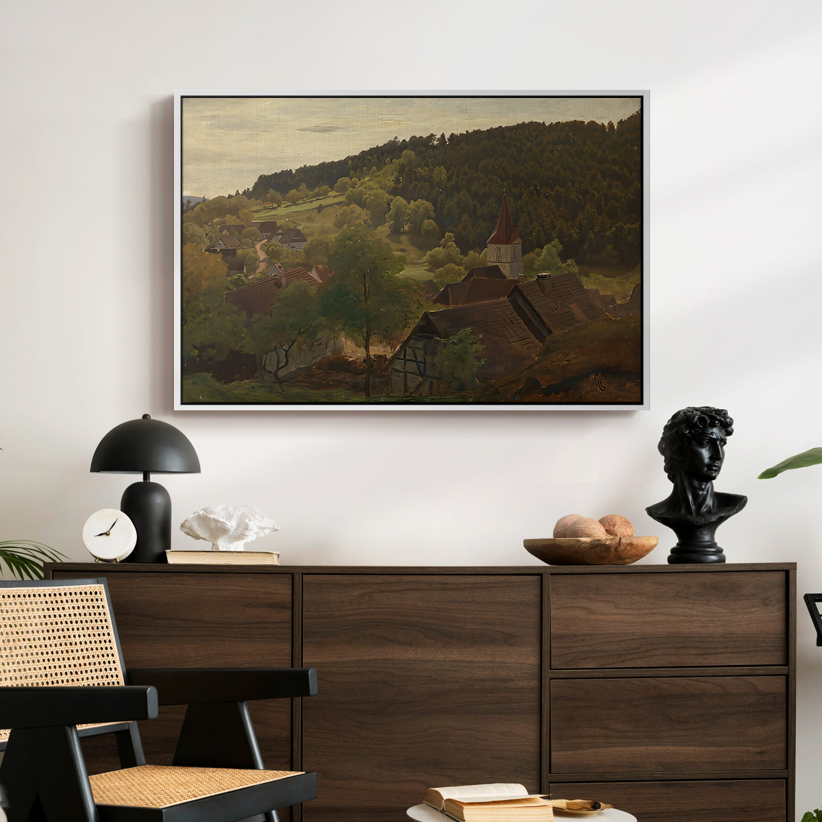 Landscape from Ebersteinburg in Baden, 1876 - Floater Framed Canvas Print