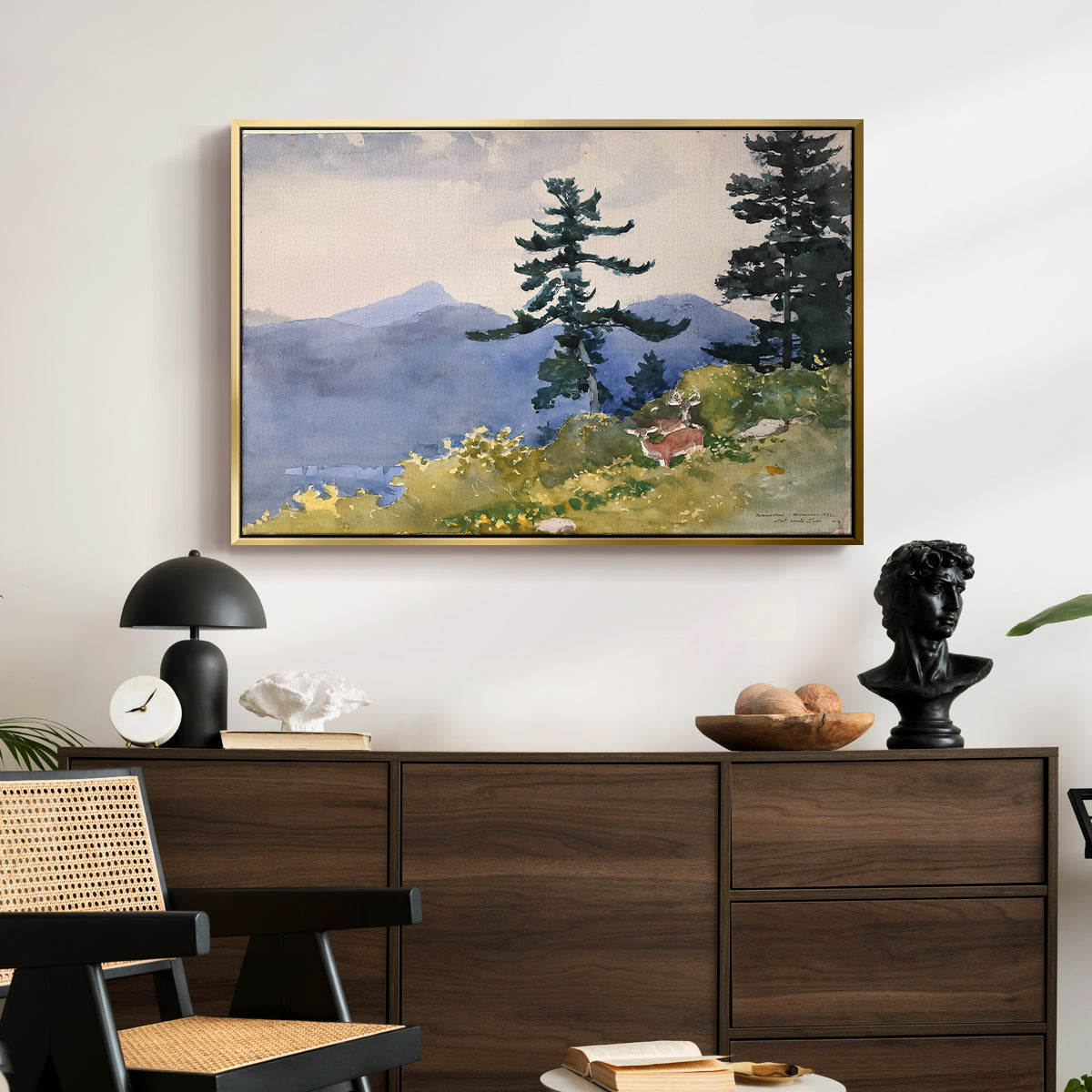 North Woods Club, Adirondacks, 1892 - Floater Framed Canvas Print