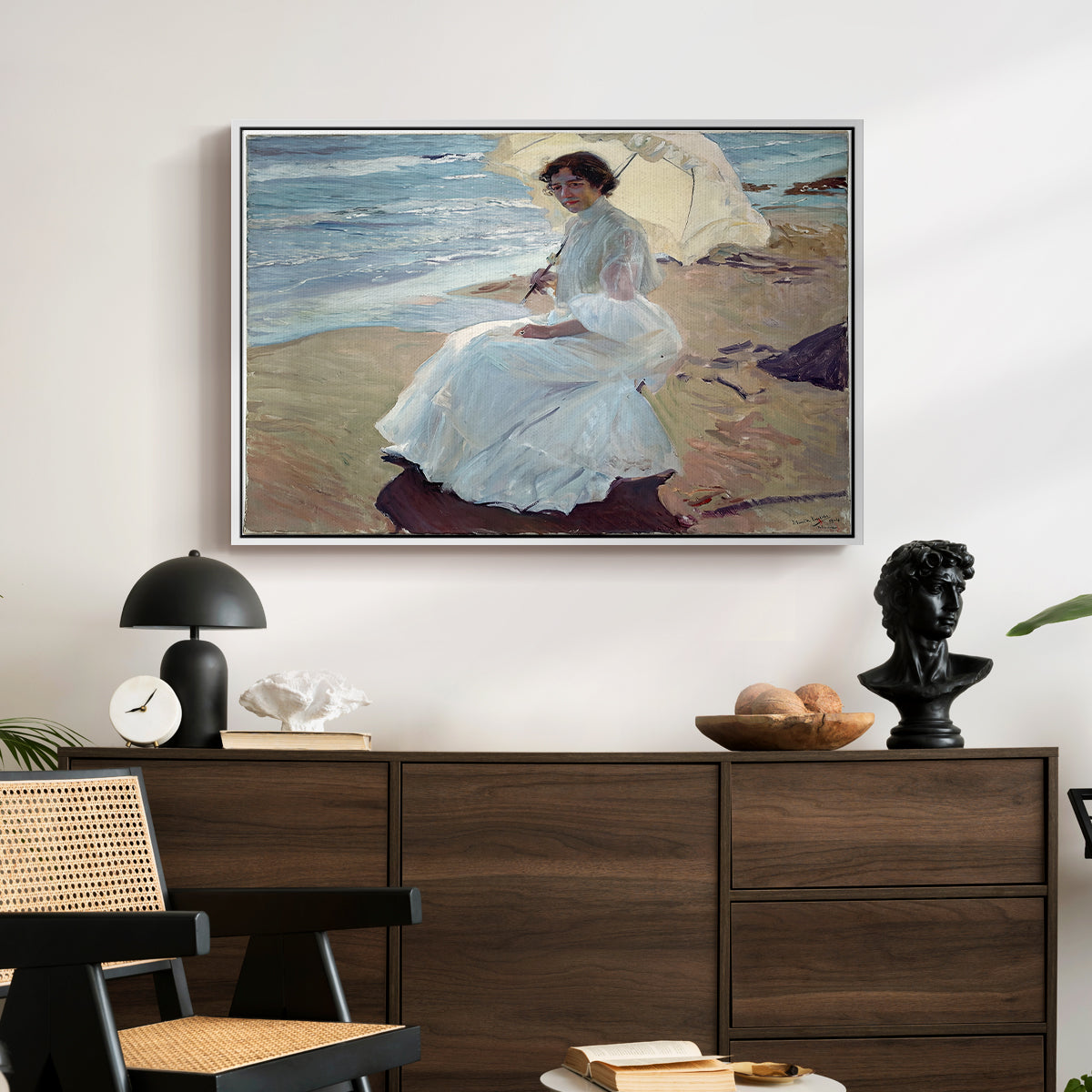 Clotilde on the Beach, 1904 - Floater Framed Canvas Print