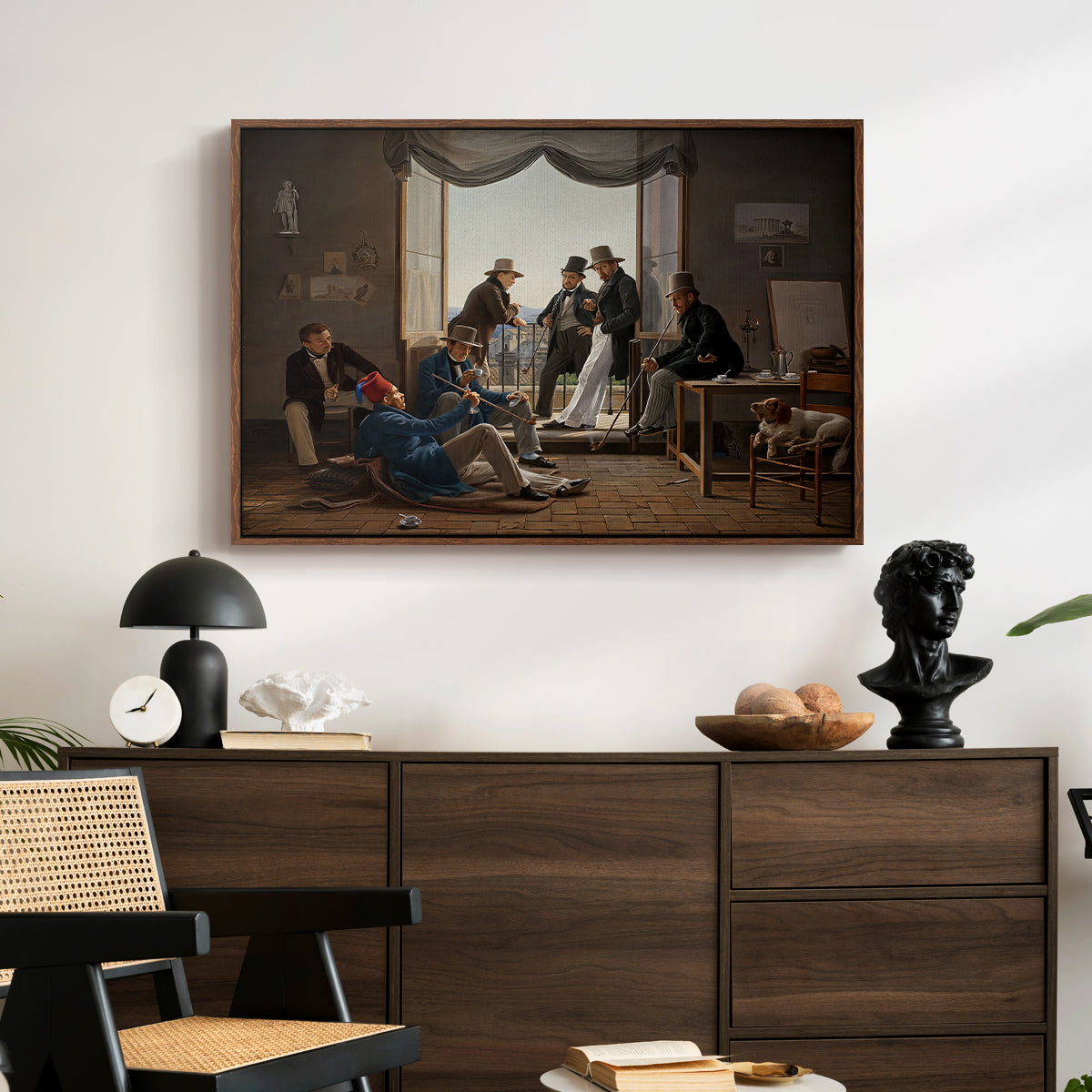 A Group of Danish Artists in Rome, 1837 - Floater Framed Canvas Print