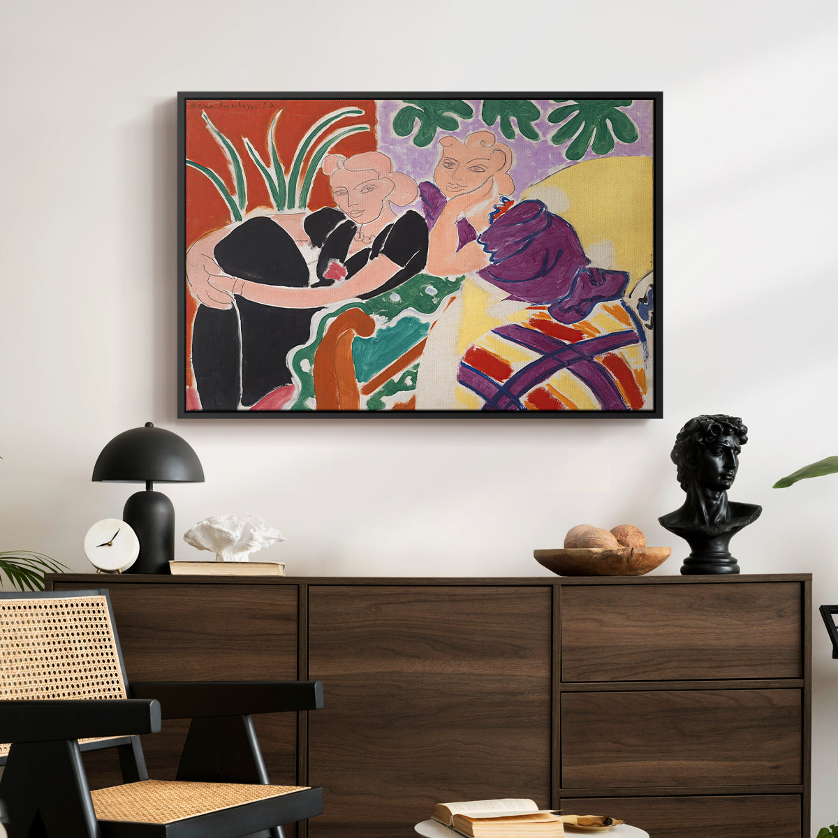 The Conversation, 1938 - Floater Framed Canvas Print