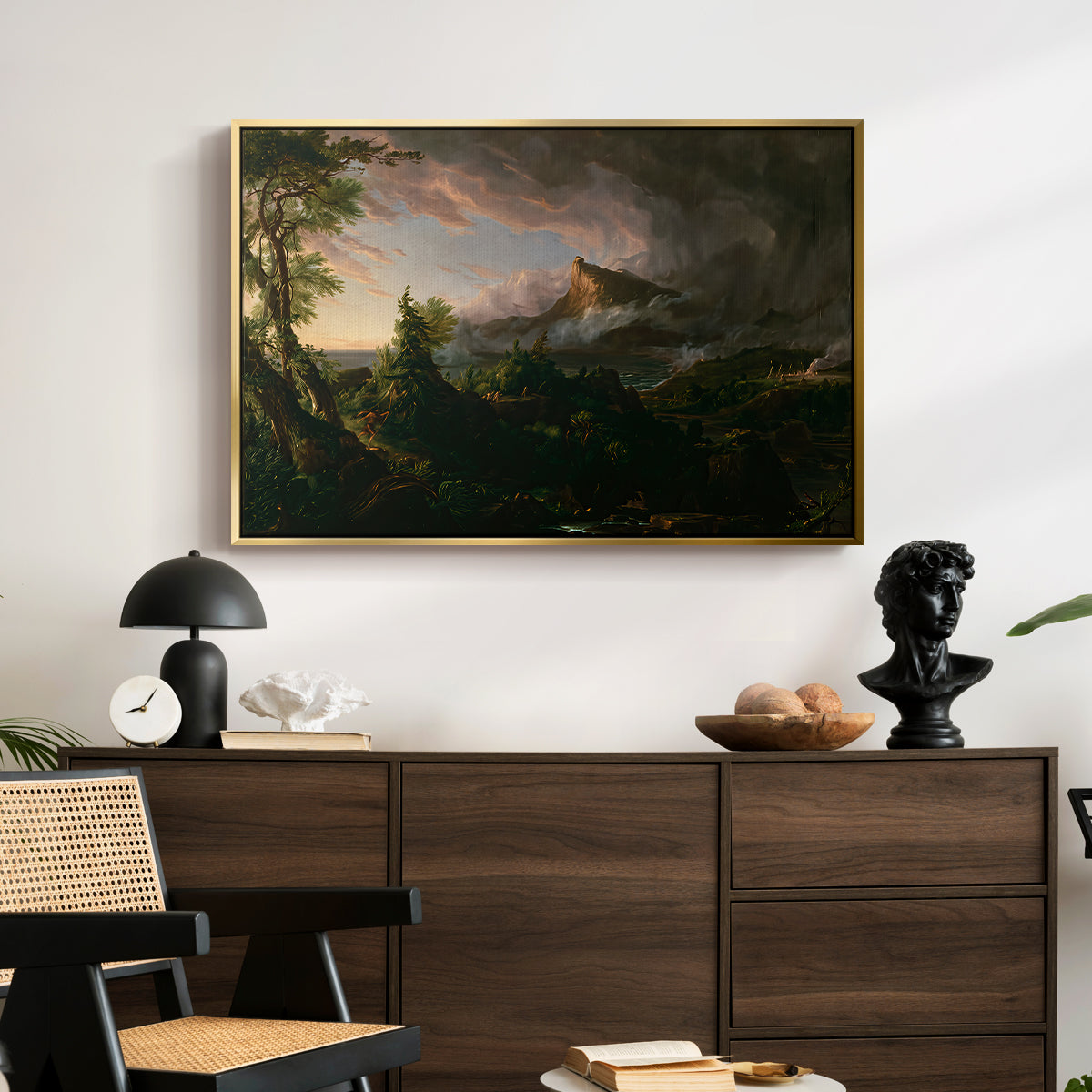 The Course of Empire: The Savage State, 1834 - Floater Framed Canvas Print