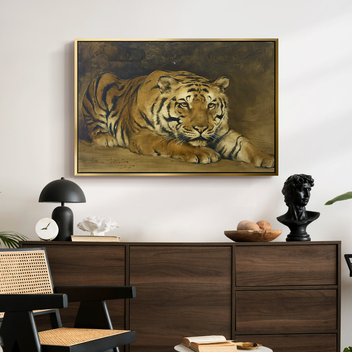 Study of a Tiger for Circe, 1885 - Floater Framed Canvas Print