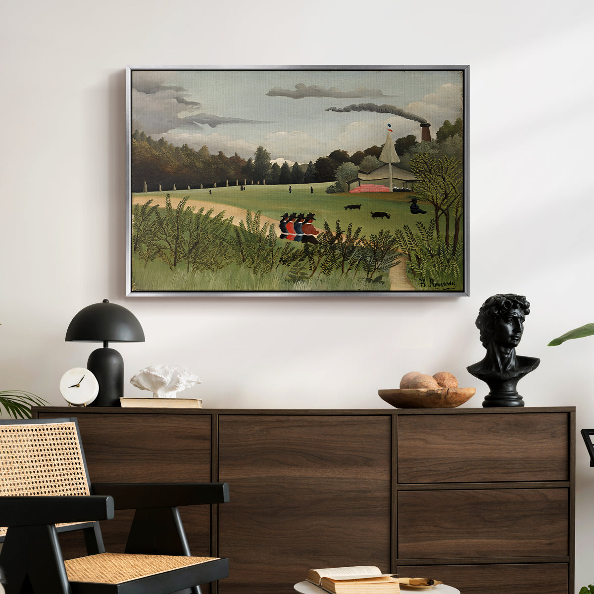 The Chair Factory at Alfortville, 1897 - Floater Framed Canvas Print