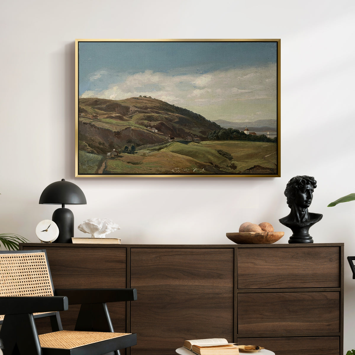 Ekeberg and Oslo Church, 1852 - Floater Framed Canvas Print