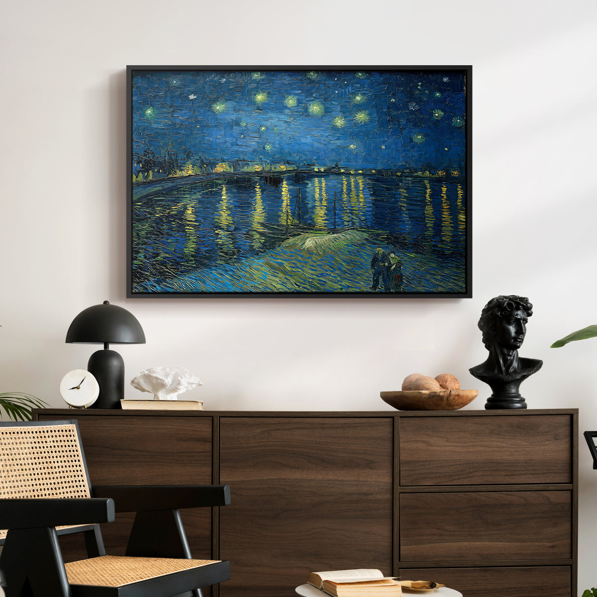 Starry Night Over the Rhône, 1888 - Floater Framed Canvas Print