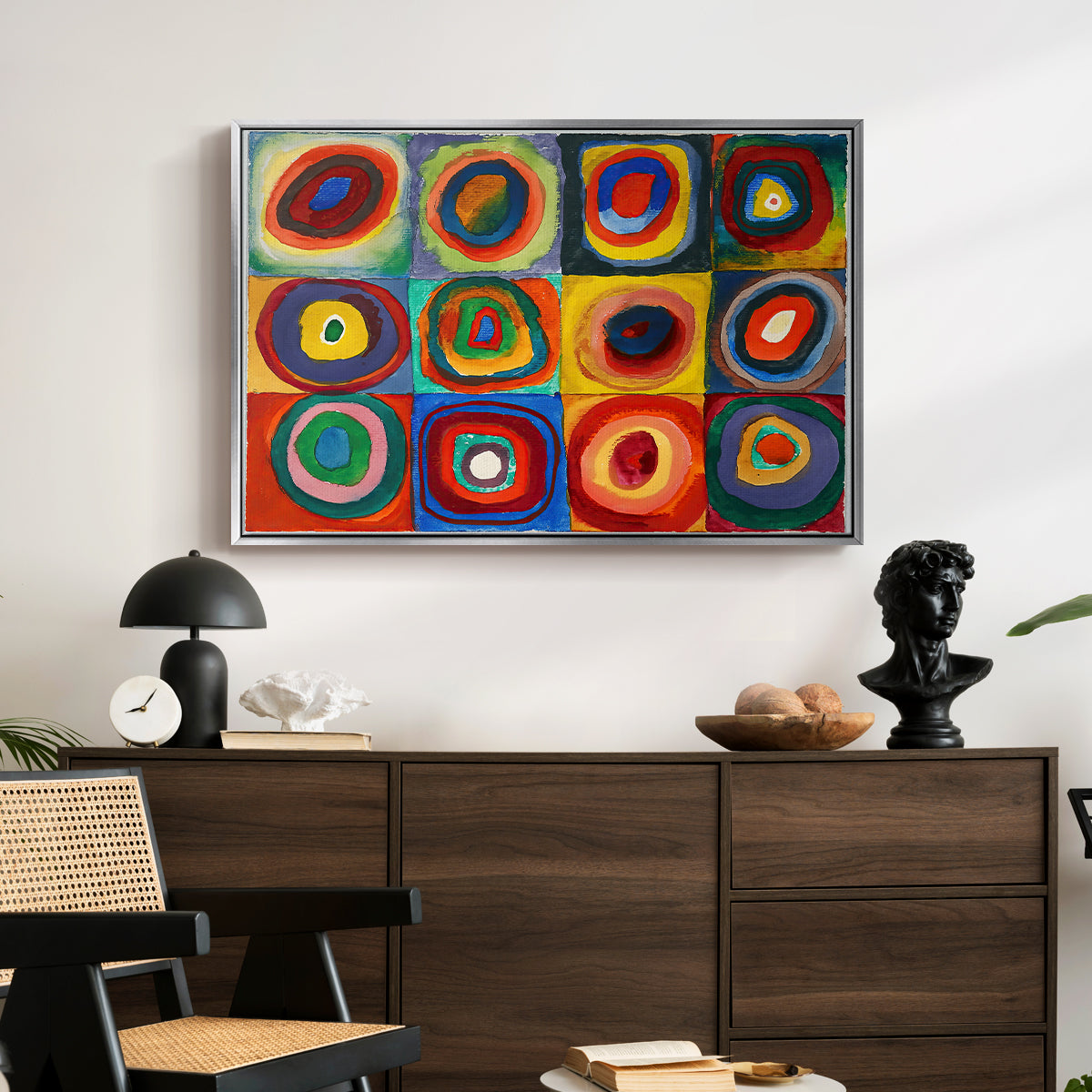 Color Study: Squares with Concentric Circles, 1913 - Floater Framed Canvas Print