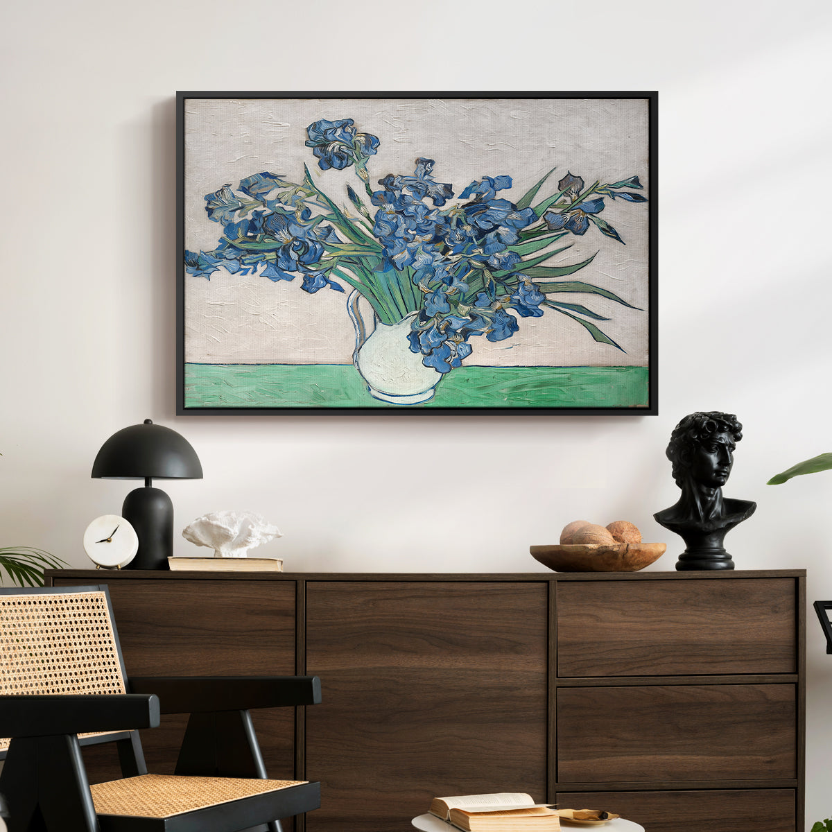 Irises, 1890 - Floater Framed Canvas Print