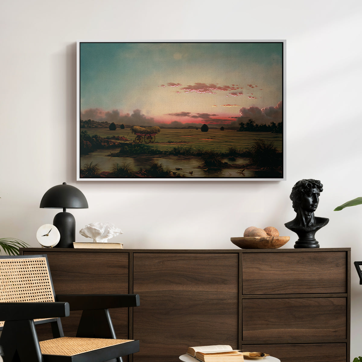 The Marshes at Rhode Island, 1866 - Floater Framed Canvas Print