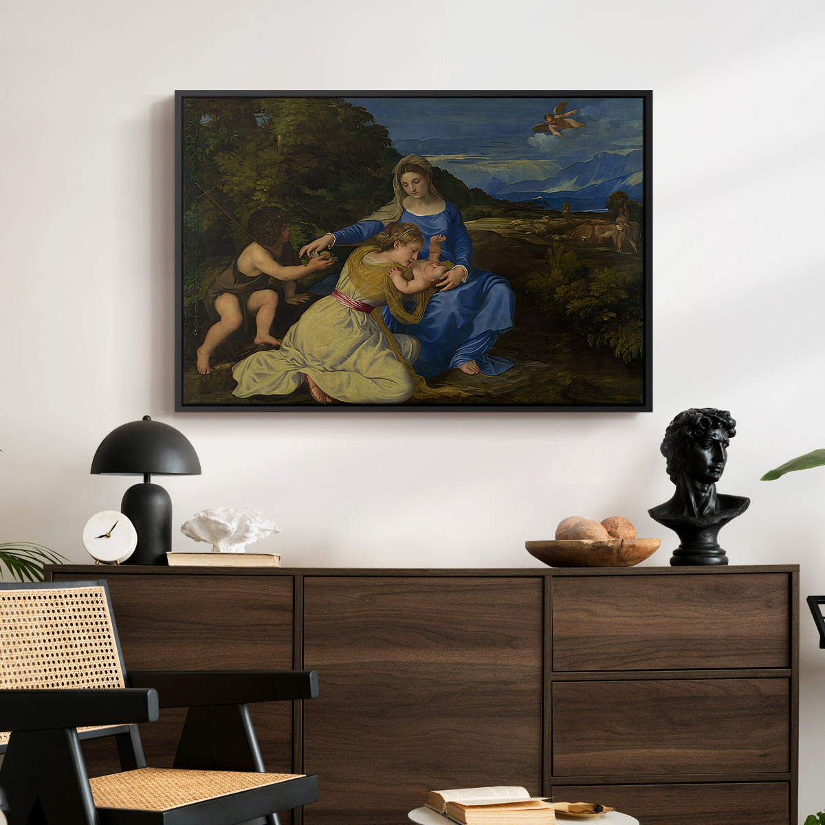 The Aldobrandini Madonna, 1532 - Floater Framed Canvas Print