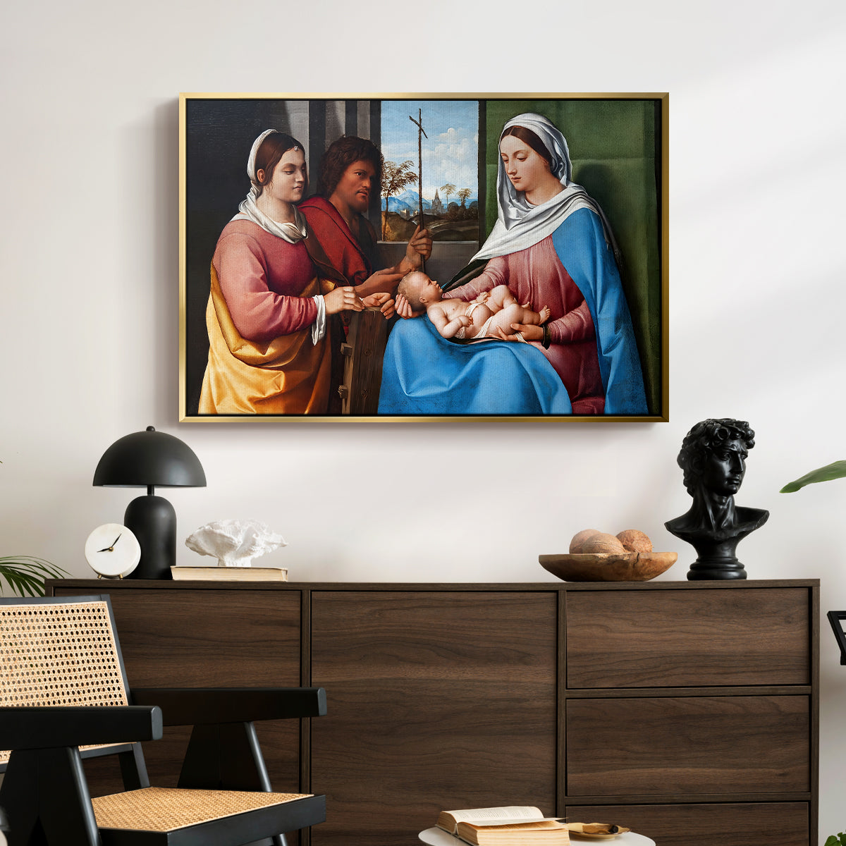 Sacred Conversation, c. 1505 - Floater Framed Canvas Print