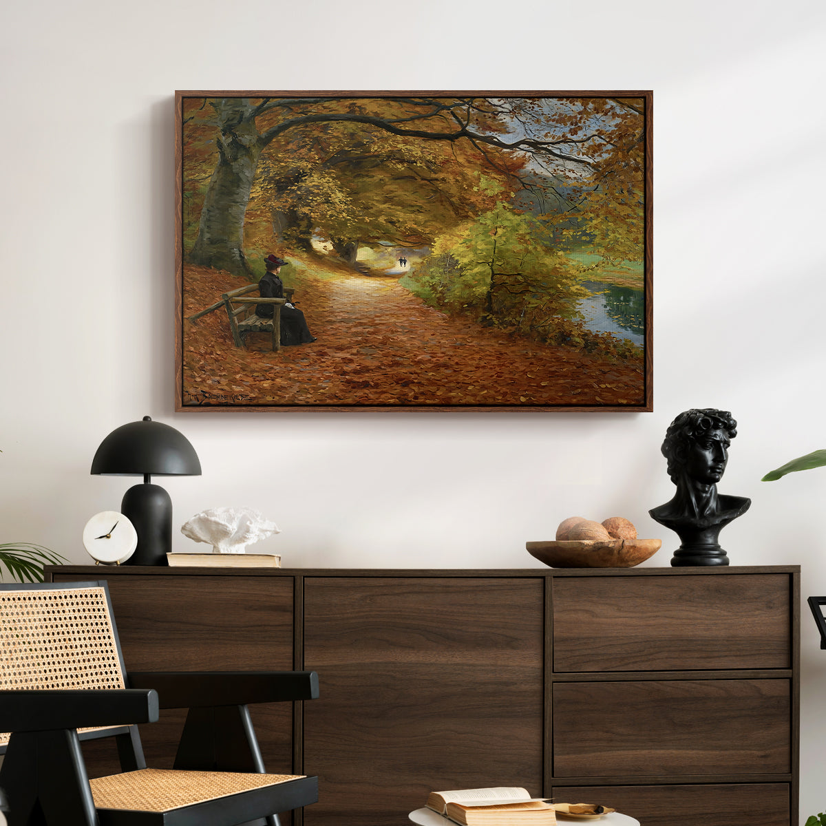 A Wooded Path in Autumn, 1902 - Floater Framed Canvas Print