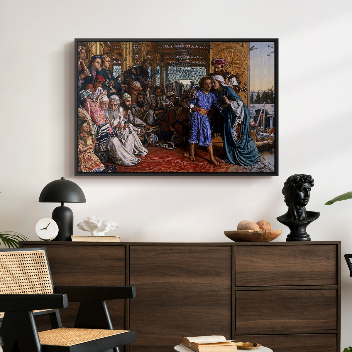 The Finding of the Saviour in the Temple, 1854-1860 - Floater Framed Canvas Print
