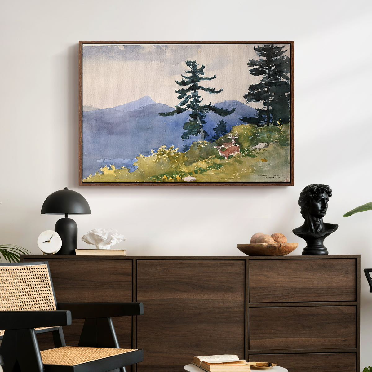 North Woods Club, Adirondacks, 1892 - Floater Framed Canvas Print