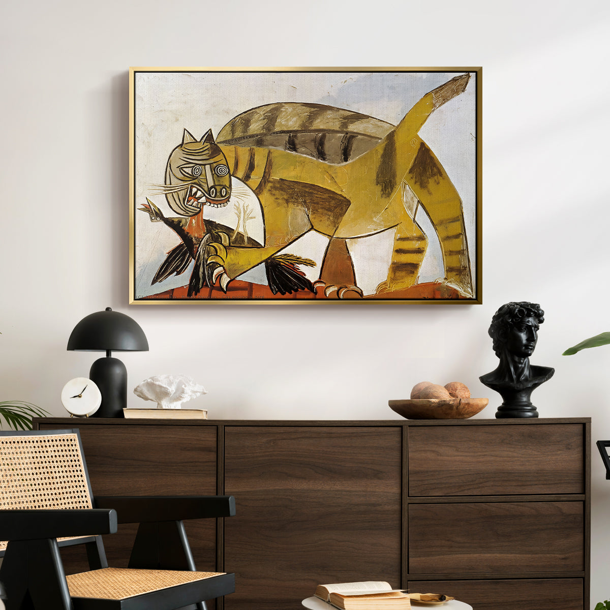 Cat Eating a Bird, 1939 - Floater Framed Canvas Print