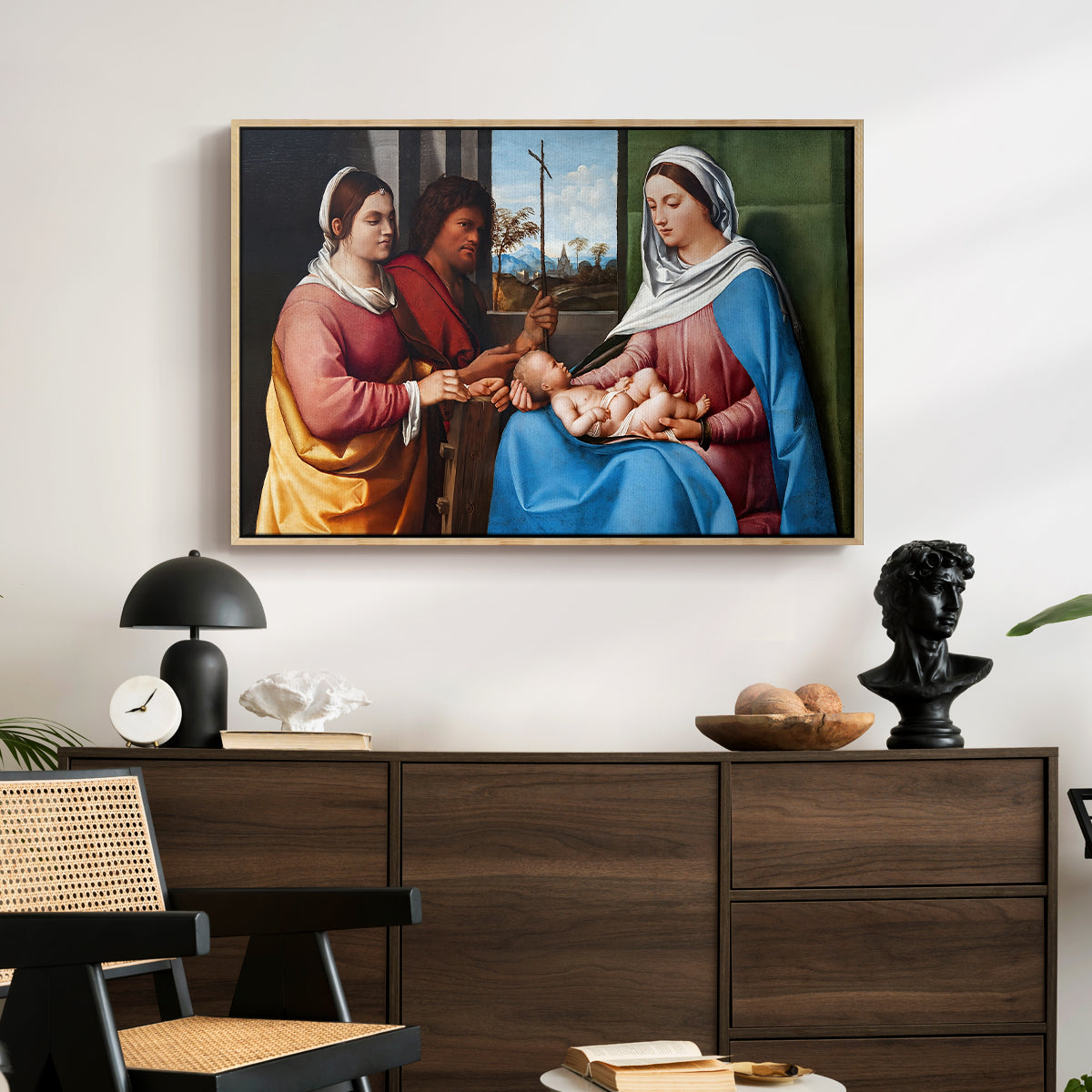Sacred Conversation, c. 1505 - Floater Framed Canvas Print