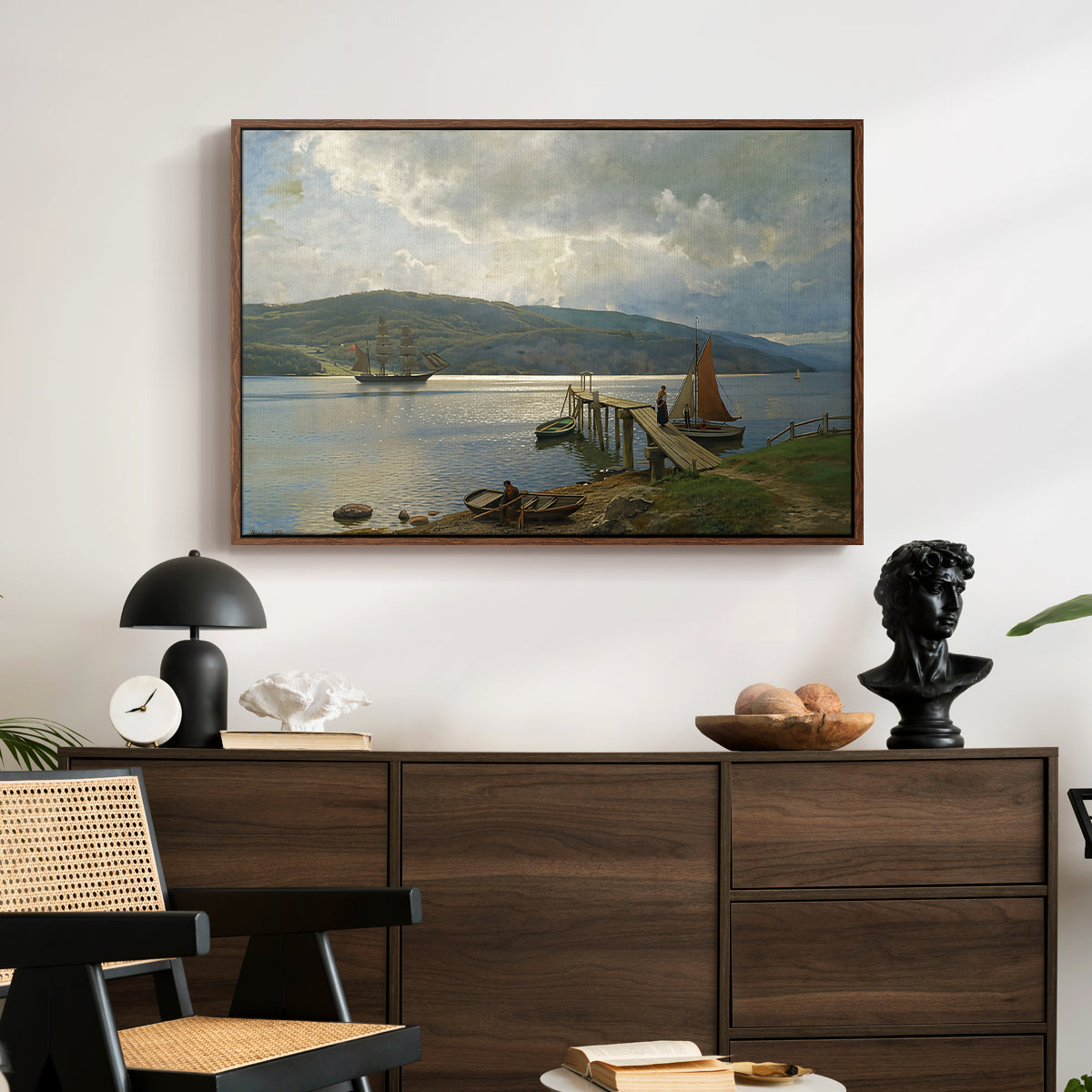 The Jetty at Feste near Moss, 1898 - Floater Framed Canvas Print