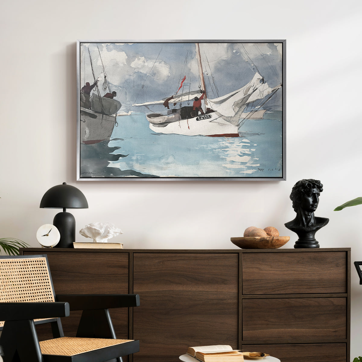 Fishing Boats, Key West, 1903 - Floater Framed Canvas Print