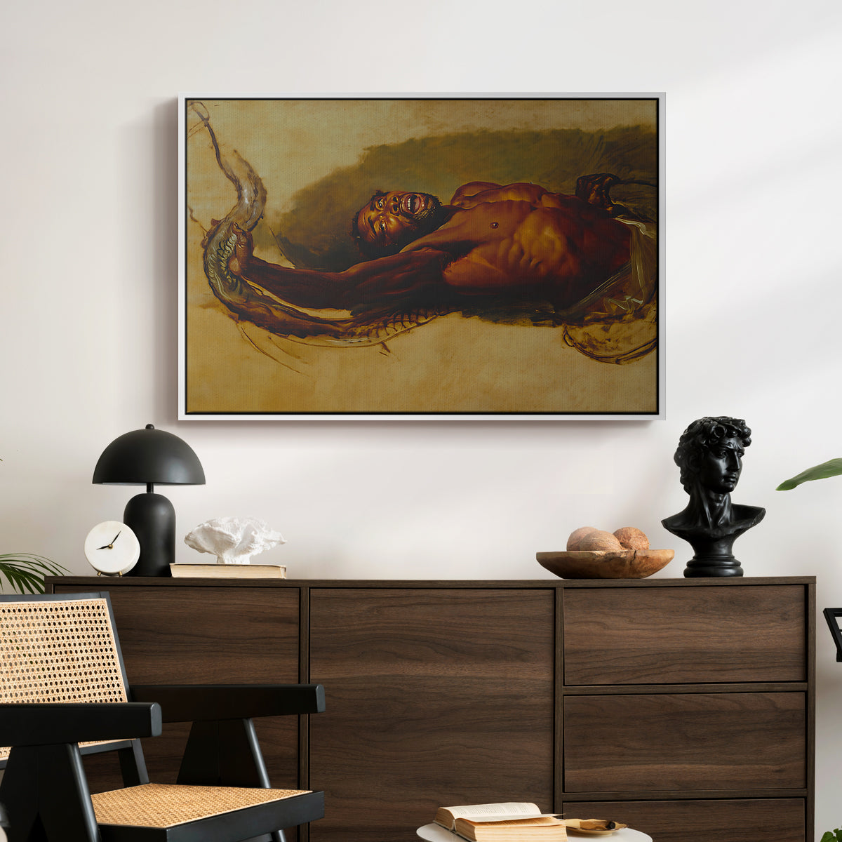 Man Struggling with a Boa Constrictor, c. 1803 - Floater Framed Canvas Print