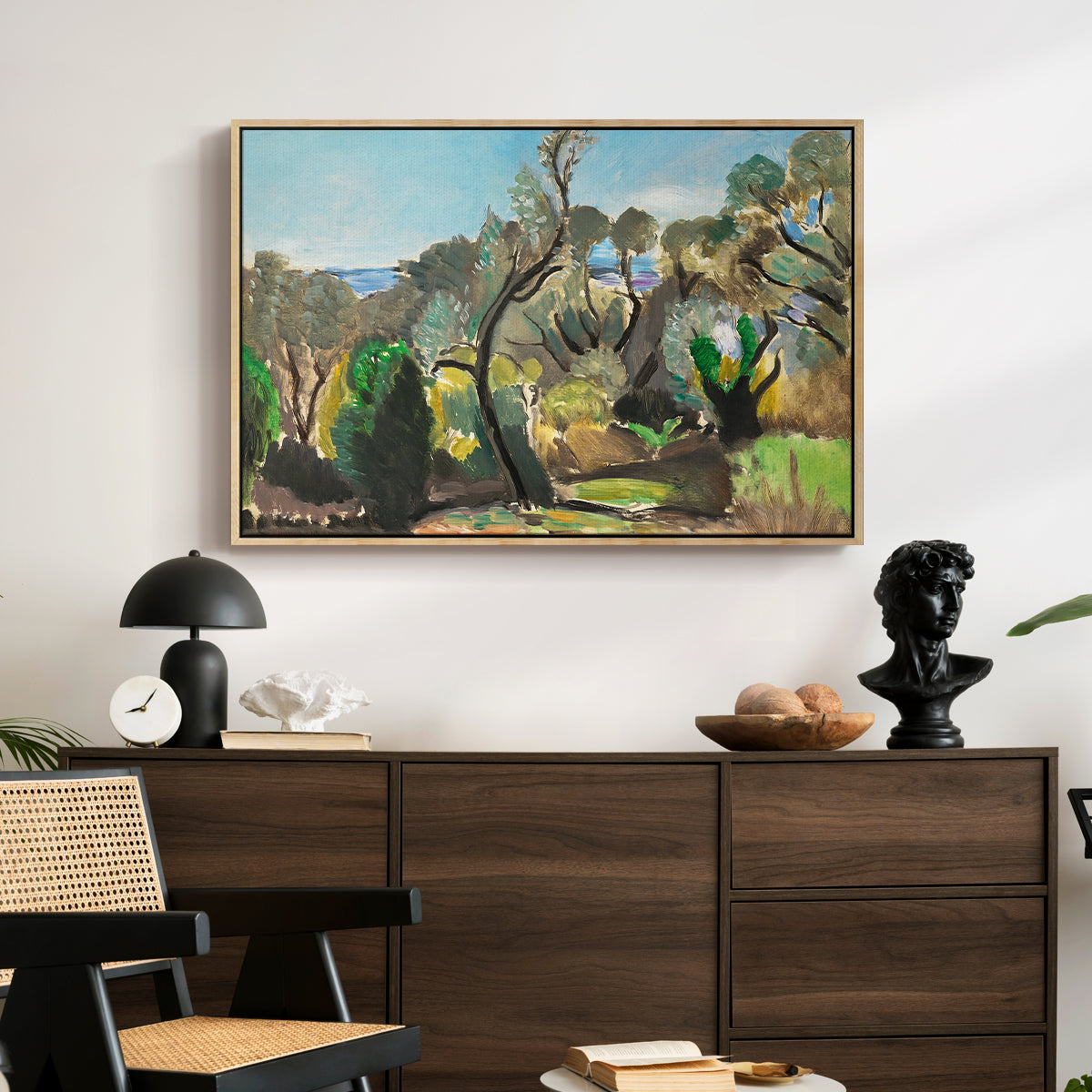 Landscape near Nice, c. 1918 - Floater Framed Canvas Print
