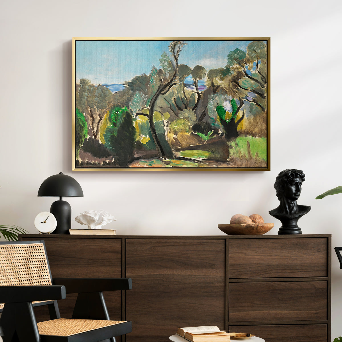Landscape near Nice, c. 1918 - Floater Framed Canvas Print