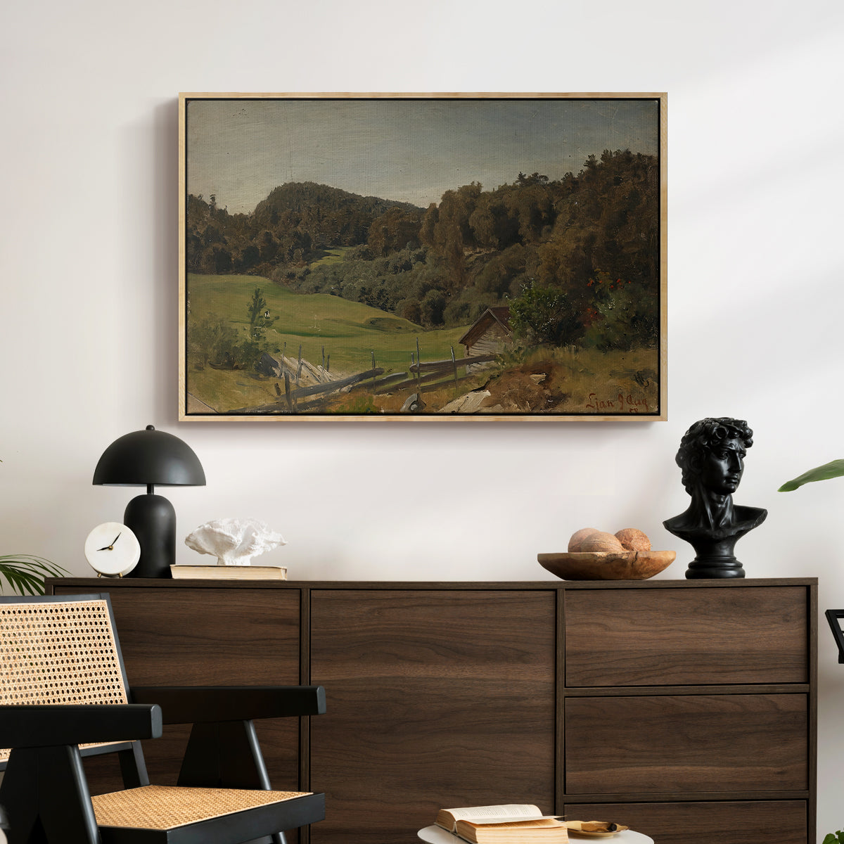 Landscape at Ljan, 1858 - Floater Framed Canvas Print