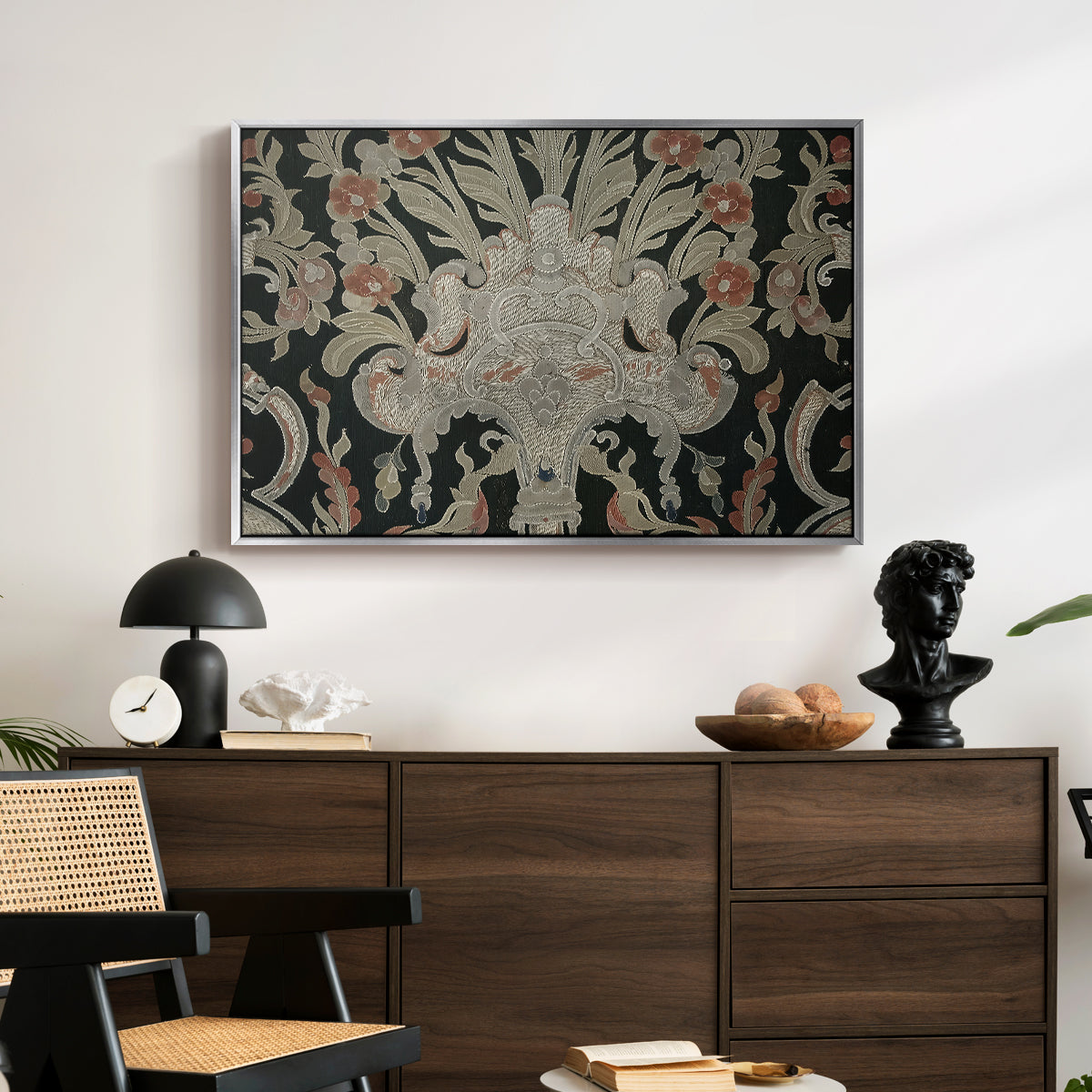 Hanging (Printed Textile), c. 18th Century - Floater Framed Canvas Print