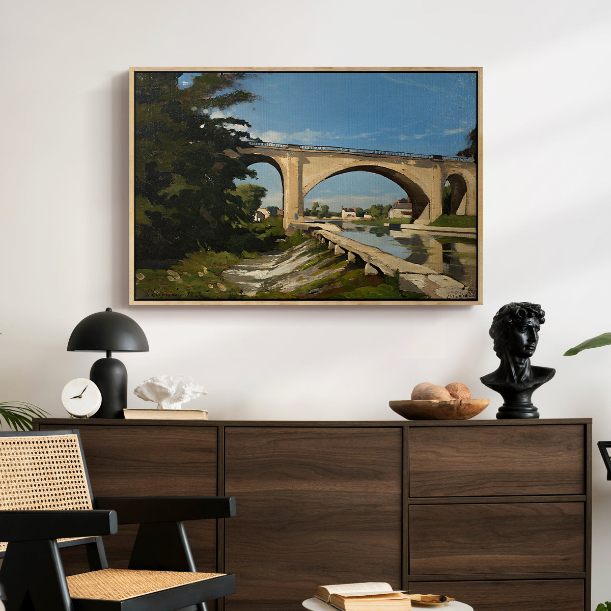 The Railroad Bridge at Briare, 1888 - Floater Framed Canvas Print