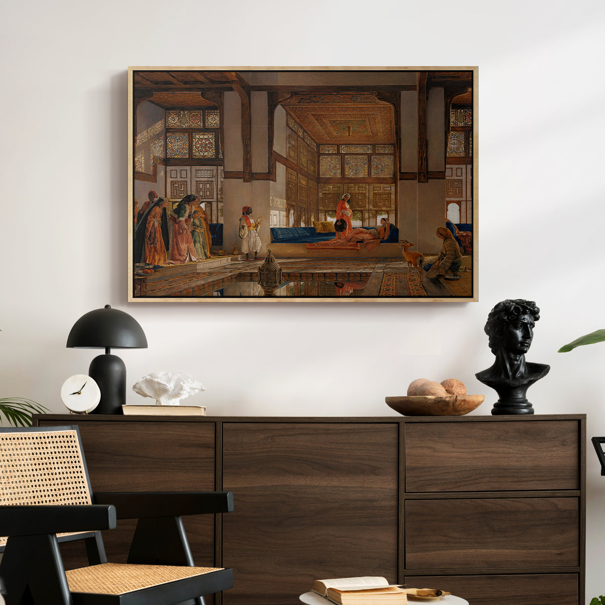 A Lady Receiving Visitors (The Reception), 1873 - Floater Framed Canvas Print