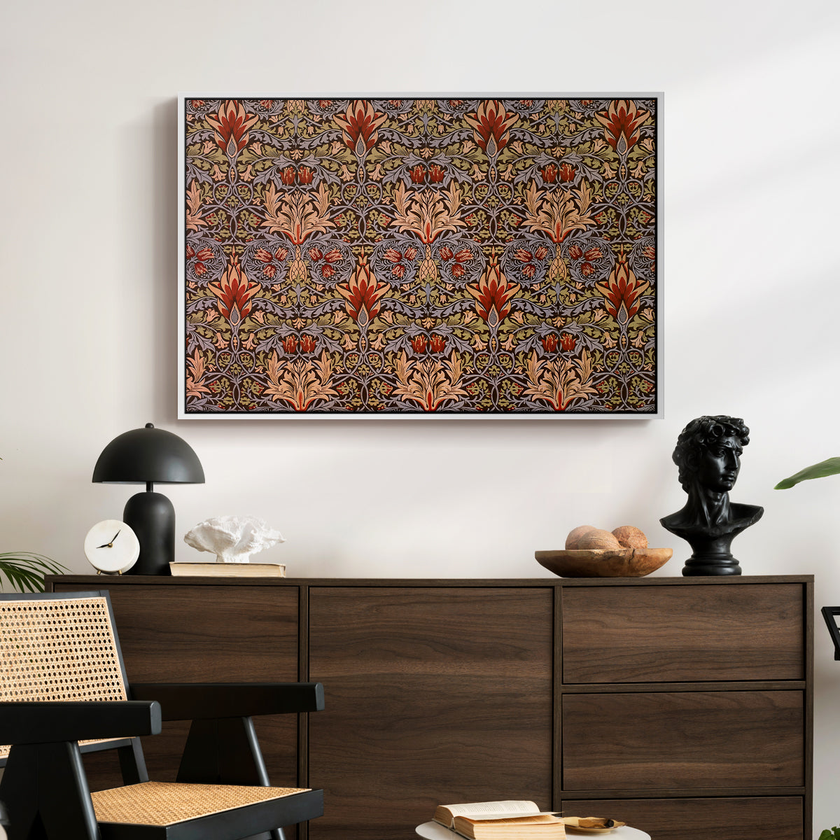 Snakeshead - Red/Cumin, c. 1876 - Floater Framed Canvas Print