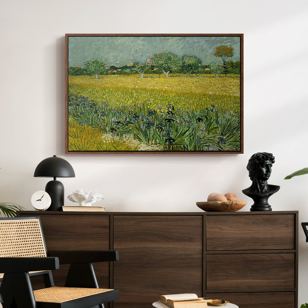 Field with Irises near Arles, 1888 - Floater Framed Canvas Print