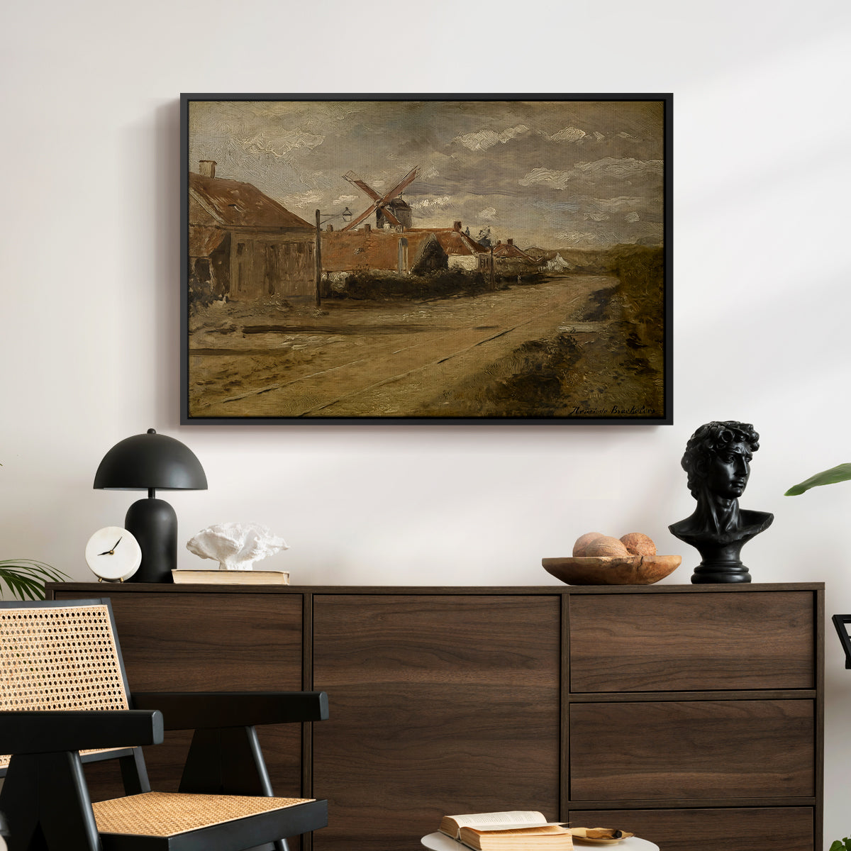 The Mill at Kiel, c. 1885-1888 - Floater Framed Canvas Print