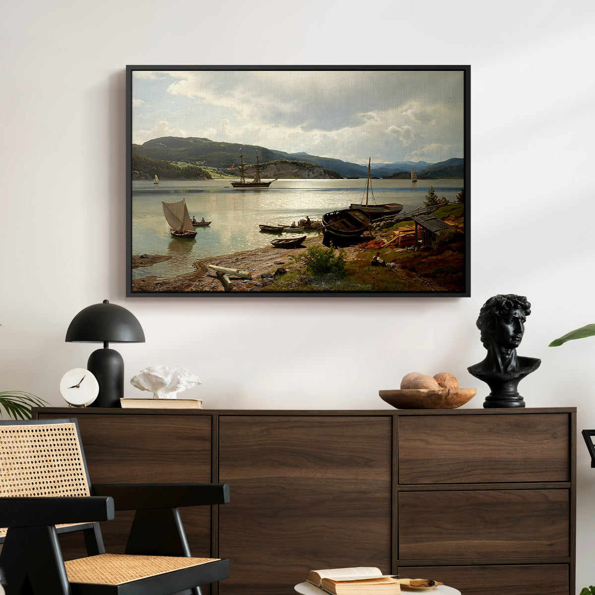 By the Water, 1876 - Floater Framed Canvas Print