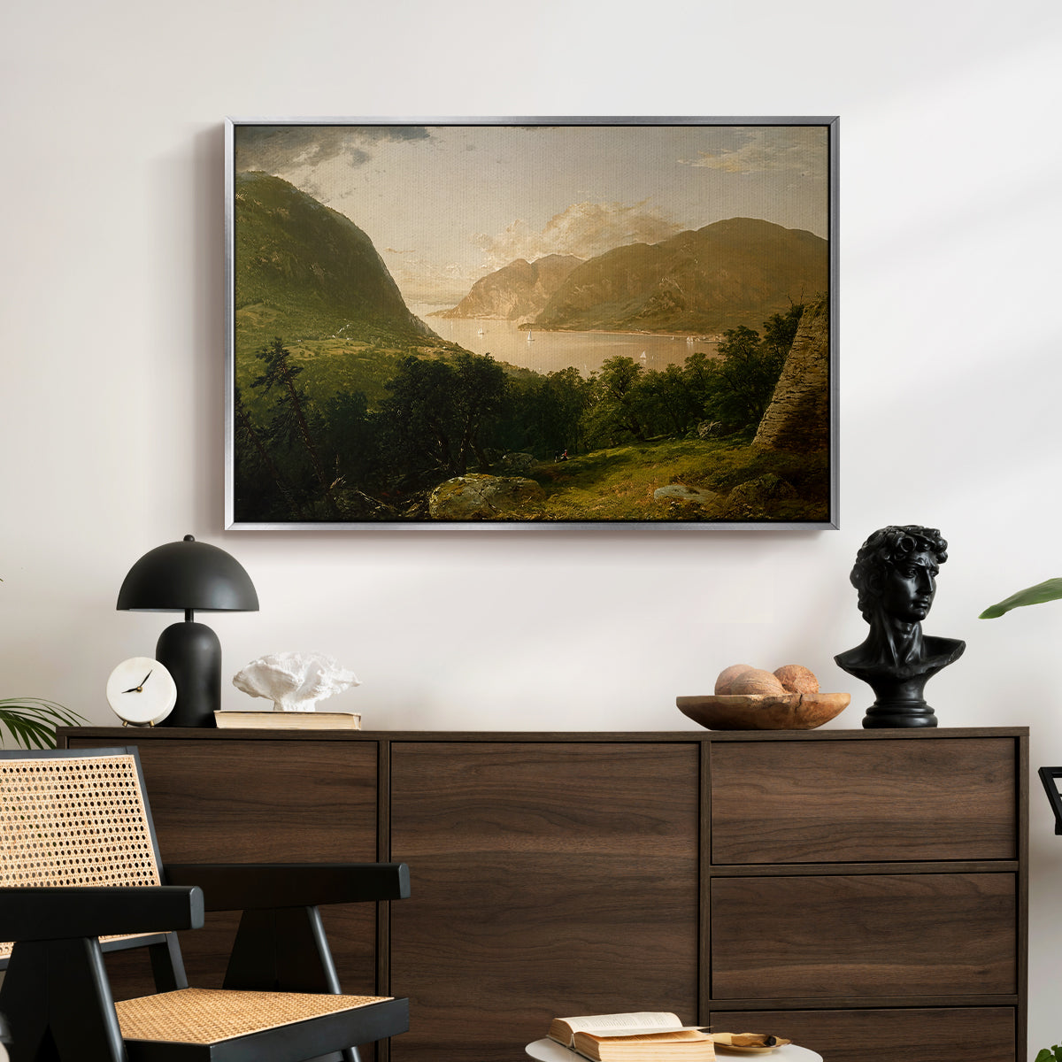 Hudson River Scene, 1857 - Floater Framed Canvas Print