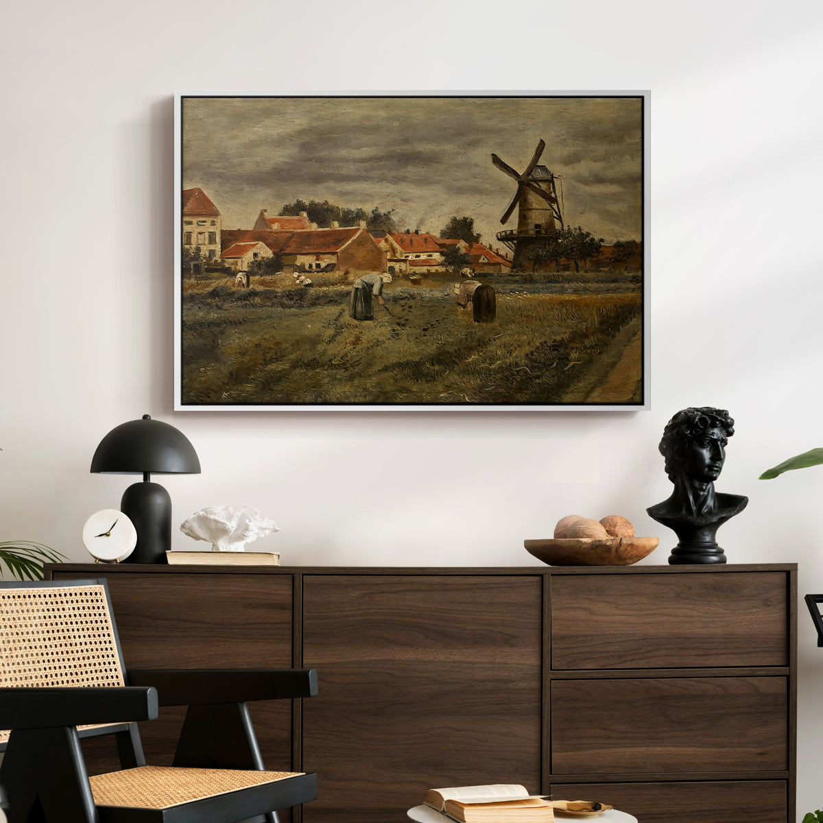 The Potato Harvest, c. 1875 - Floater Framed Canvas Print