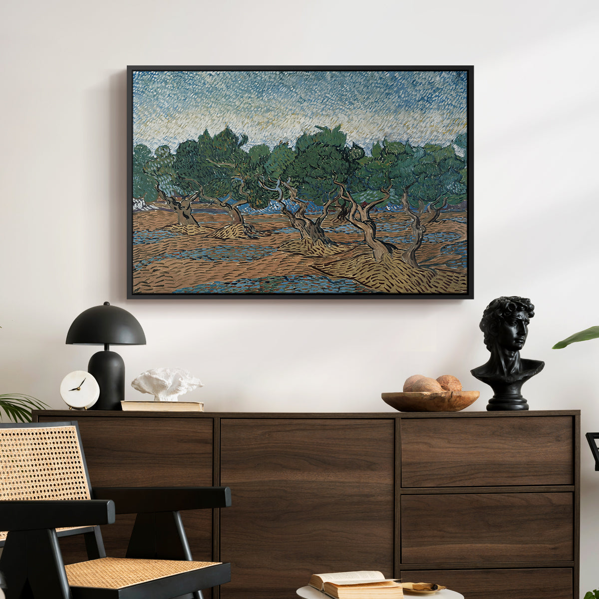 Olive Trees, 1889 - Floater Framed Canvas Print
