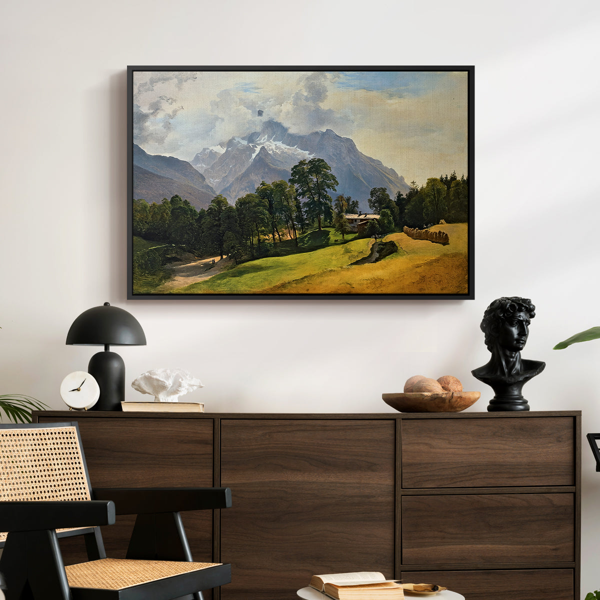 Mountains in Berchtesgaden - Floater Framed Canvas Print