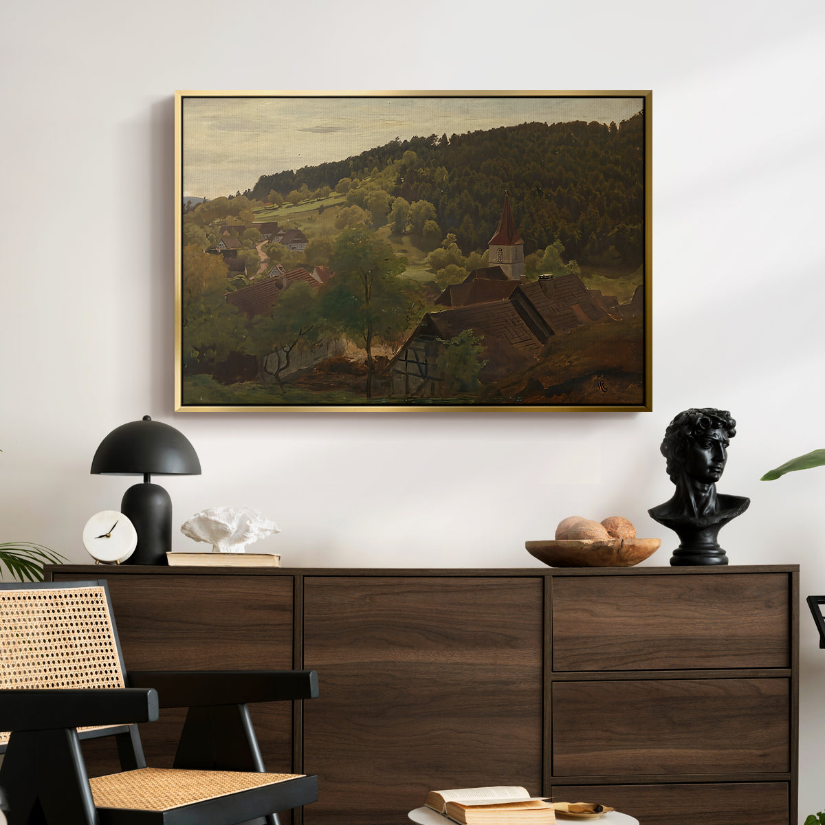 Landscape from Ebersteinburg in Baden, 1876 - Floater Framed Canvas Print