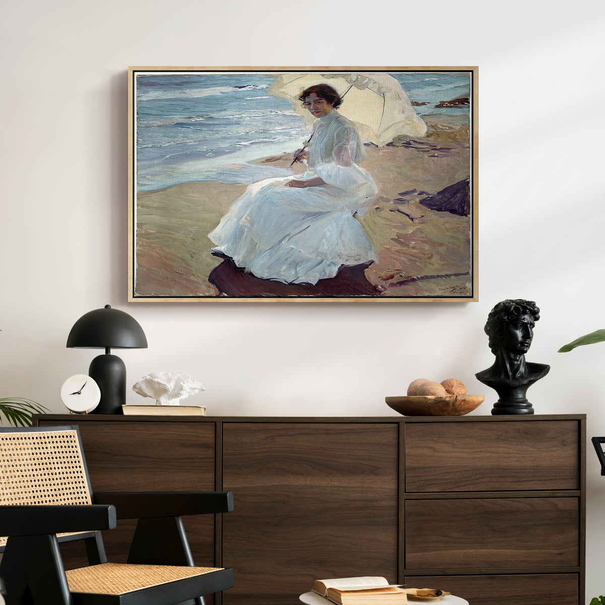 Clotilde on the Beach, 1904 - Floater Framed Canvas Print
