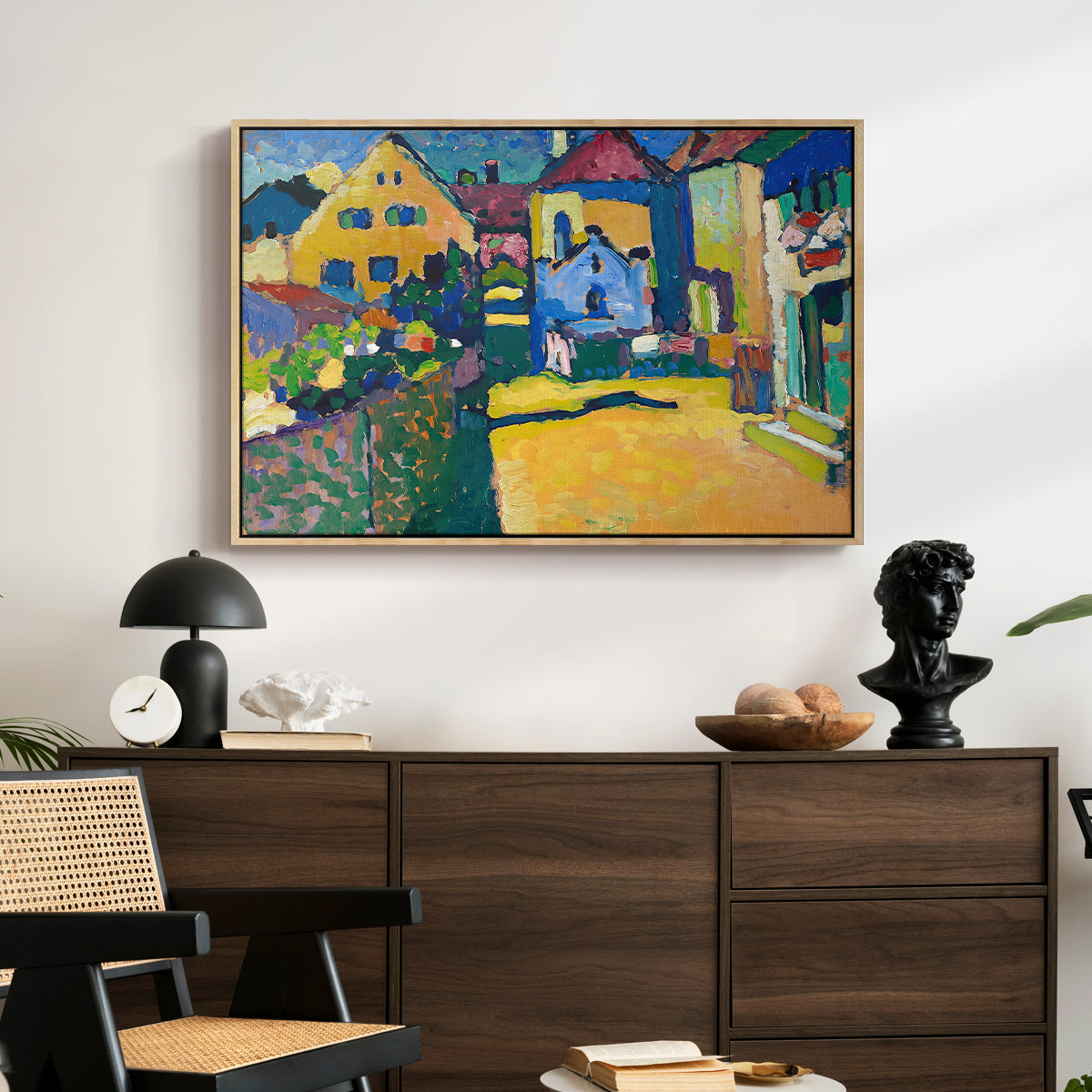 Green Lane in Murnau, 1909 - Floater Framed Canvas Print