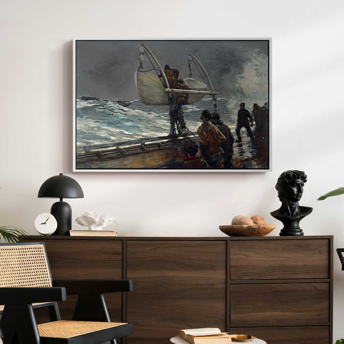 The Signal of Distress, c. 1896 - Floater Framed Canvas Print